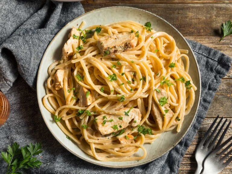 pasta-alfredo-con-pollo-receta